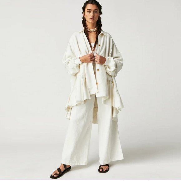 Free People Tops - ✨HP✨Free People Buttondown Sweatshirt NWT